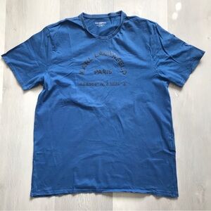 KARL LAGERFELD T SHIRT BLUE GRAPHIC TEE MENS XL